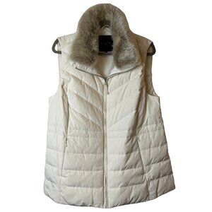Talbots Down Puffer Vest - Detachable Faux Fur Collar - Plus Size X - NWOT
